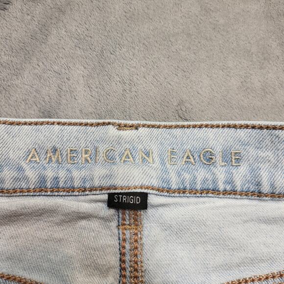 American Eagle Jeans Womens 6 Long Light Wash Highest Rise Baggy Straight - Picture 4 of 15